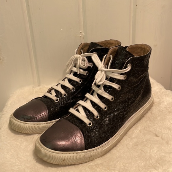 Customized Hightop Sneaker Italian Snakeskin Unisex Size 39 - Picture 3 of 7